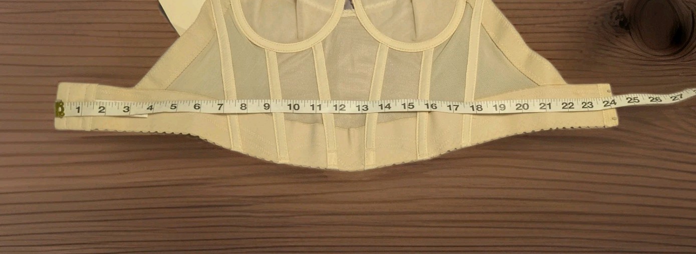 Vtg Back Less by Young Smoothie IVORY Strapless Longline Corset Bustier Bra 34 B