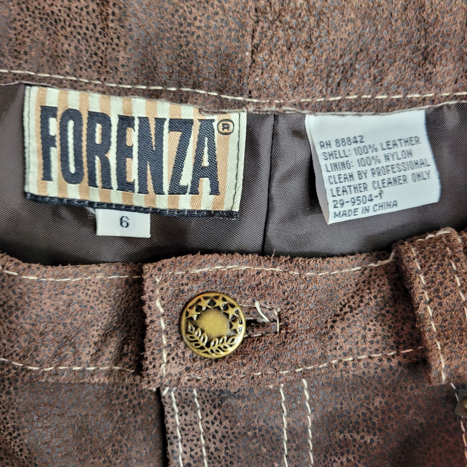 Vintage 80’s Forenza Leather Pants S Brown High Rise Tapered Moms Rodeo Western