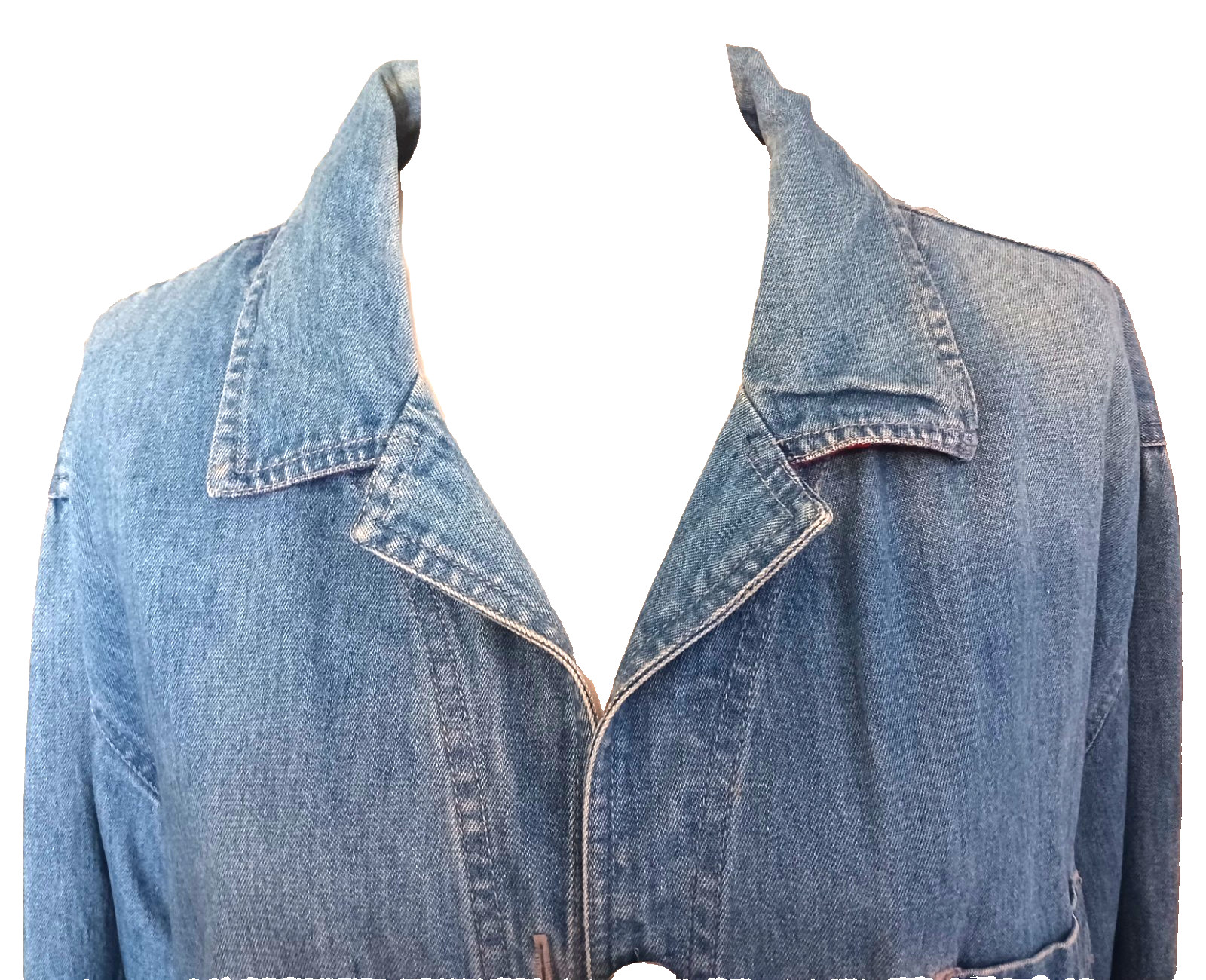 VTG Denim Jacket/Shirt Women’s Plus Size Tribal Slitweave Embroidery Ethnic Boho