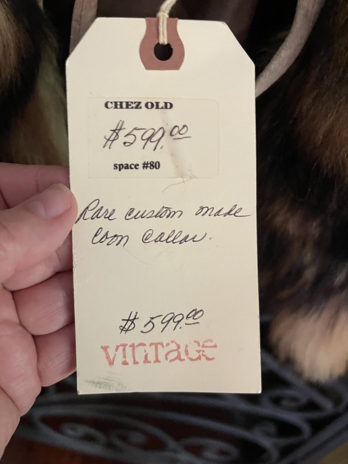 FINN RACCOON FUR COON TAIL CAPELET COLLAR WRAP JACKET HANDMADE VINTAGE RARE