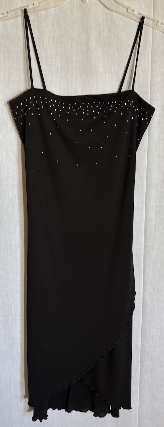 Vintage Finesse 90’s Y2k Black Dress Whimsical Sparkle Feminine Goth Medium NWT