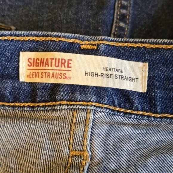 Signature b Levi Strauss Heritage High Rise Straight Crop Jeans Size 6