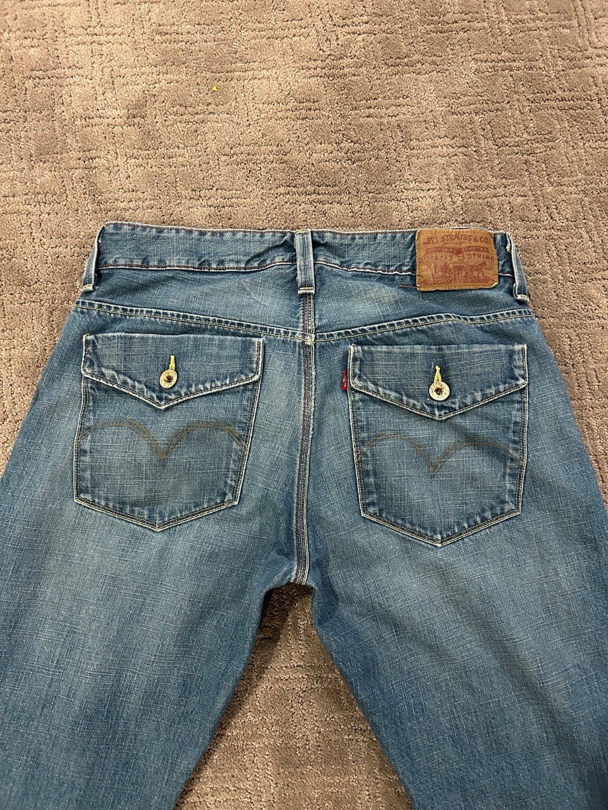 Vintage Y2K Levi’s 701S, Asymmetric Stitching, Mismatched Factory Sample