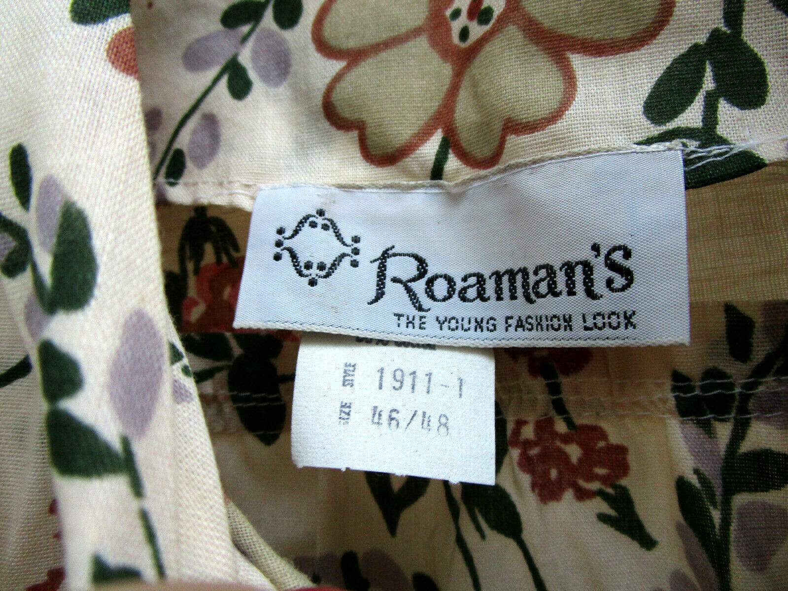 VTG 80’s..ROAMANS..COT/POL..FLORAL…BLOUSE..NEW..PLUS sz 48