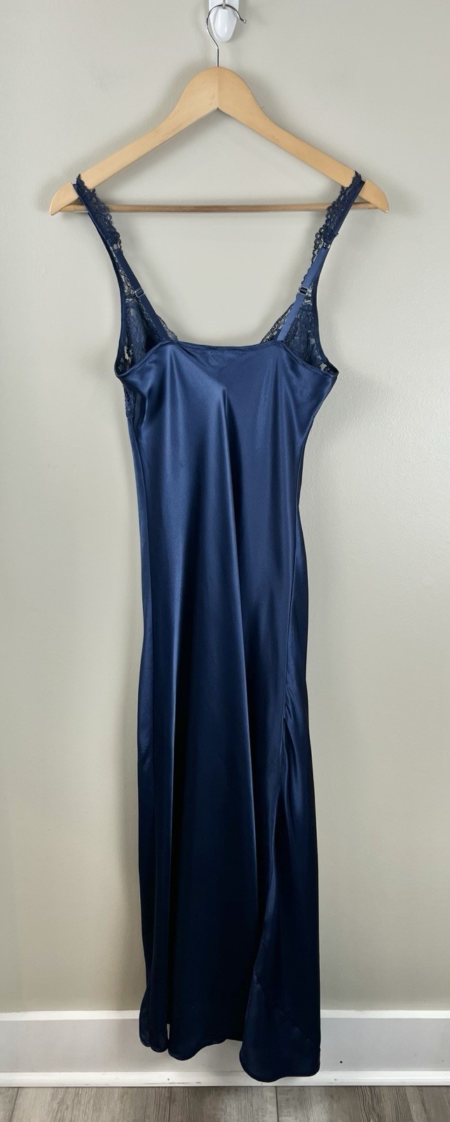 Victoria’s Secret Vtg Gold Label Slip Dress Women’s Blue Maxi Length Lace Sz Sm