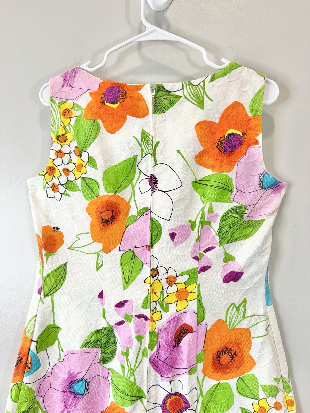 Vintage 1960s Shift Dress Flower Power Mod Hippie Cotton 60s Rainbow Medium