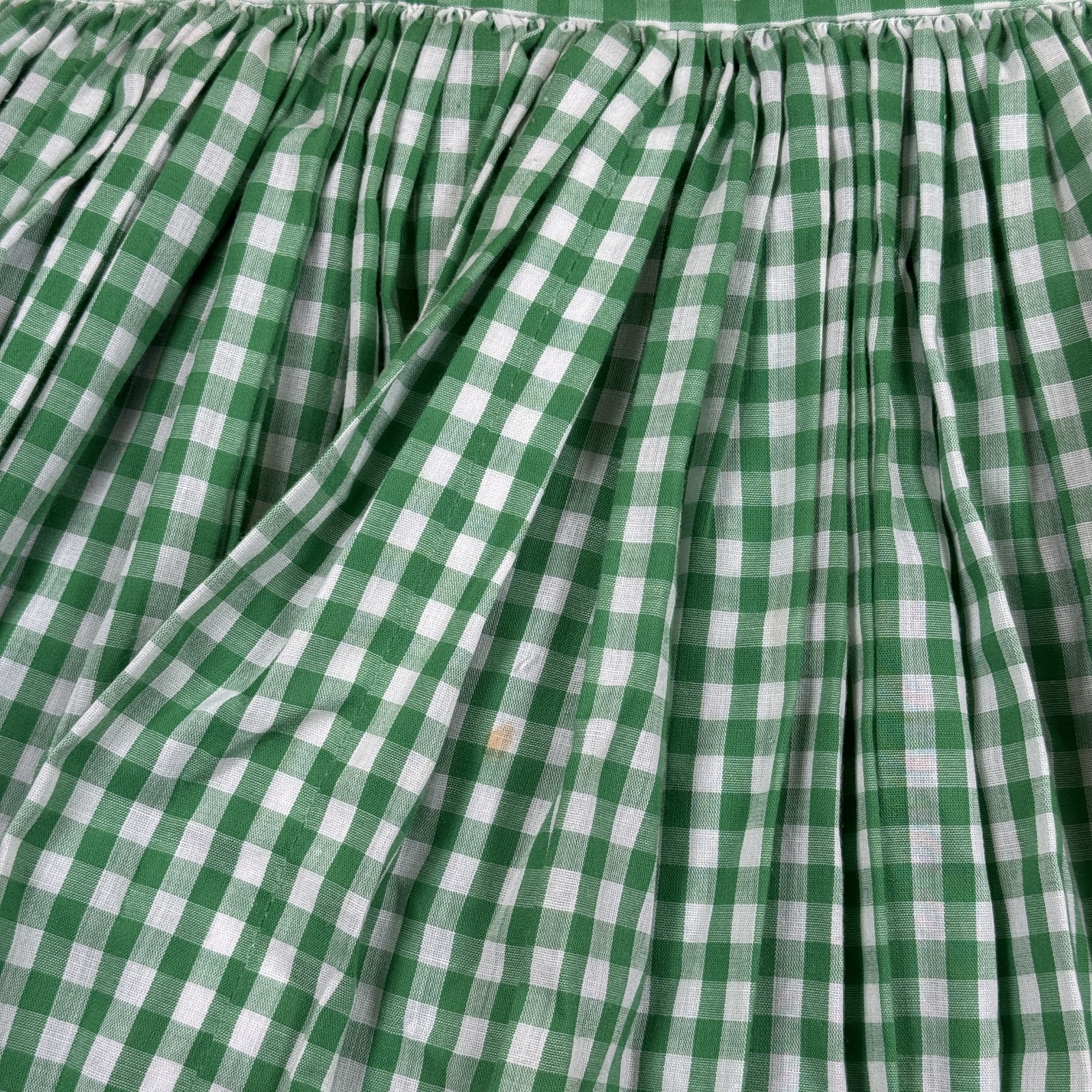 Handmade VTG Green White Gingham Pinafore Dress Womens Small Cottage Core Dance