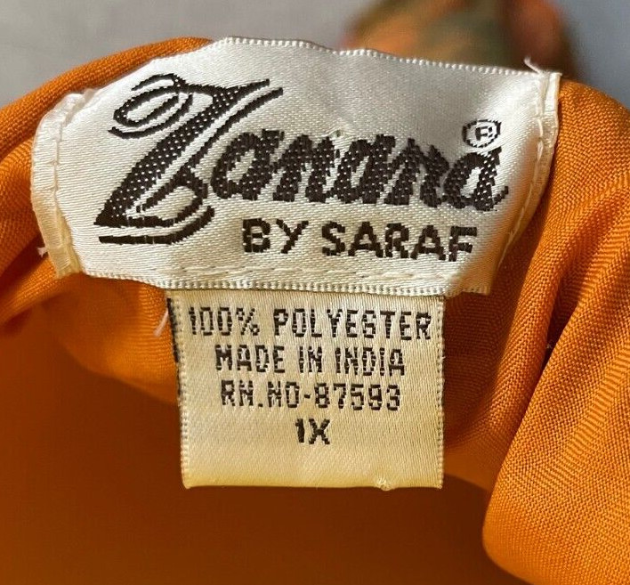 Vintage 1X Zanana By Saraf Colorful Dress India Polyester Fashion