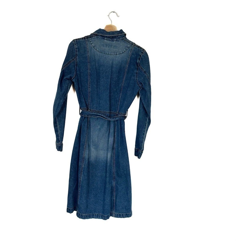 VTG 90s Y2K Mudd Denim Logo Button Down Utility Shirtdress Dress Womens Small