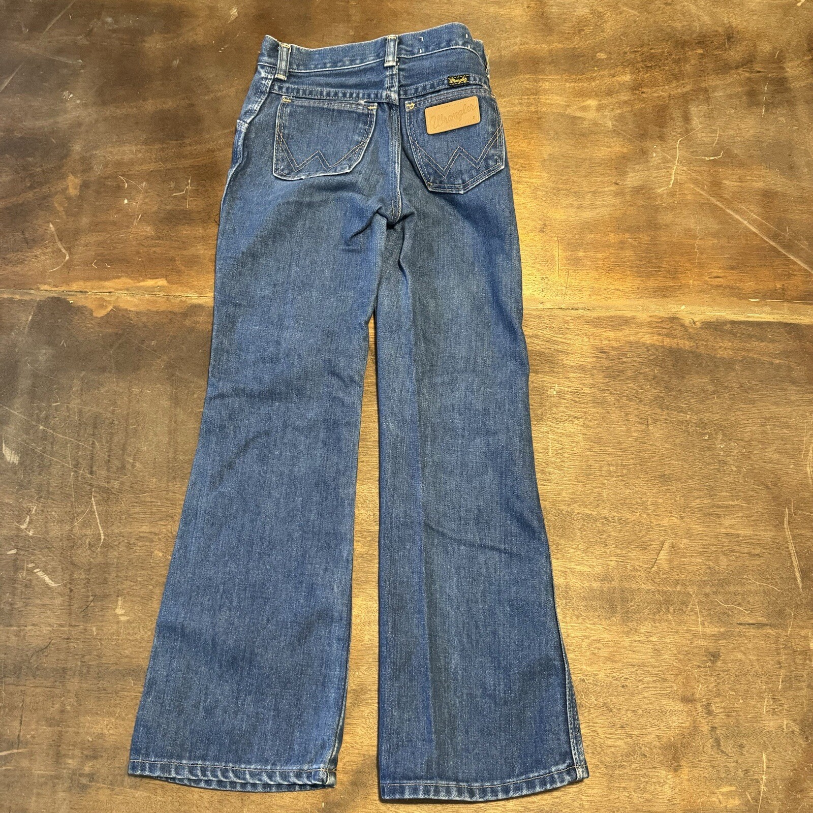 Vintage Wrangler Jeans Denim Kids Sze 10 Slim (23×23) Made In USA talon zipper