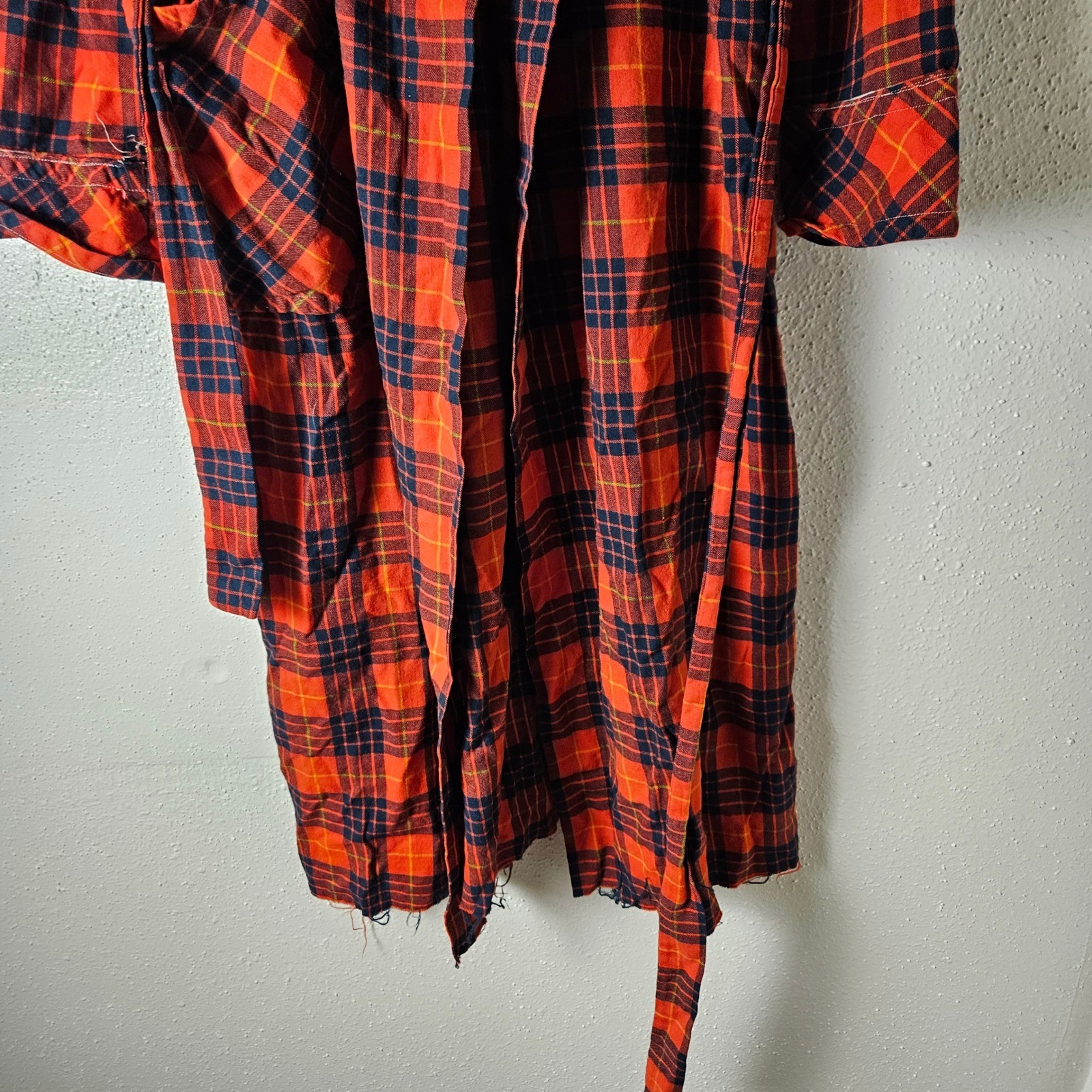Vintage 50s Viyella B By Cohen Co Plaid Belted Robe Great Britain Country Side