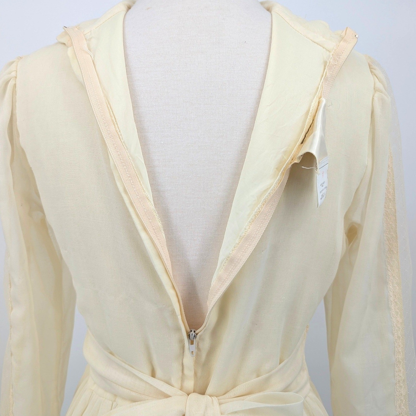 Vintage Gunne Sax by Jessica Ivory Lace Prairie Maxi Dress Romantic Boho Sz 13