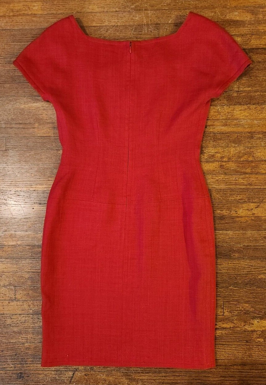 Carolyne Roehm Bergdorf Goodman Red Vintage 1950s-1960s Size 10 dress