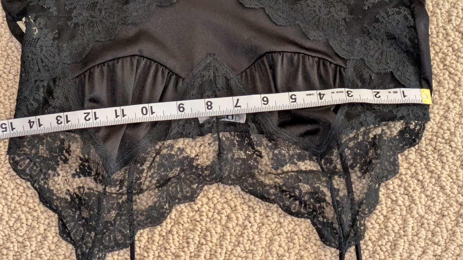 Vtg Rikki New York Silky Black Nylon Lace Maxi Gown Slip Neglige’ Sz M