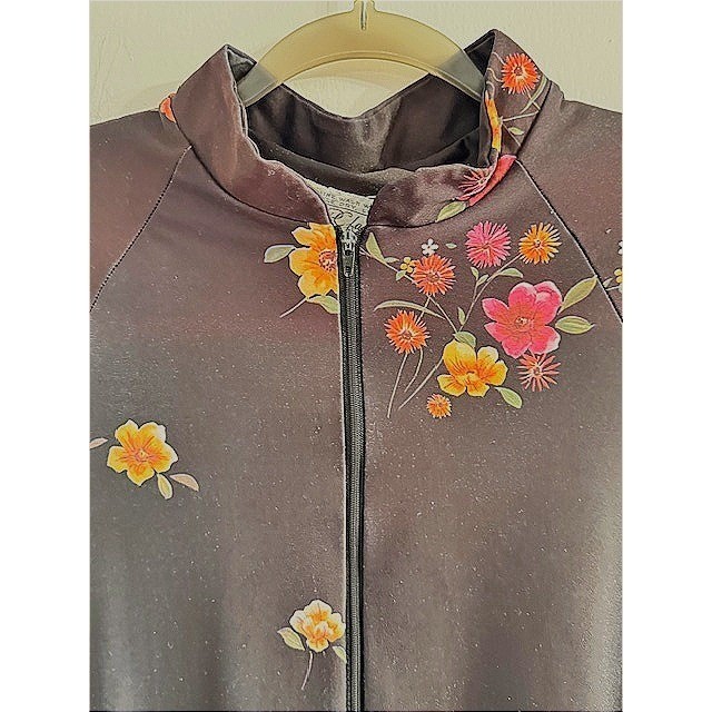 Vintage NPC Fashions Brown Floral Caftan Maxi Day Dress/ House Coat 70’s Groovy