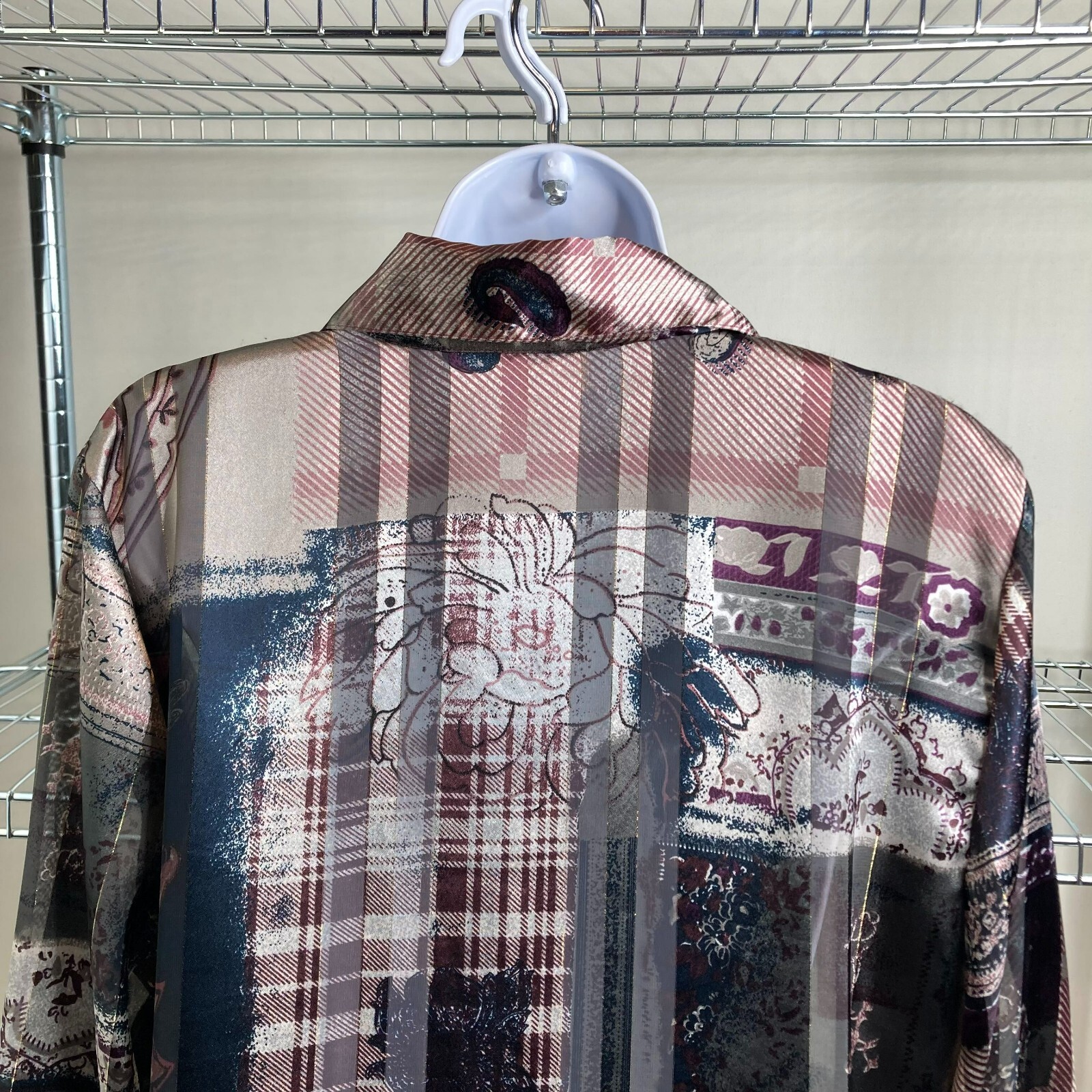 VTG 80s Chagall Womens Post Modern Art Print Blouse Sz 10 Statement Collector