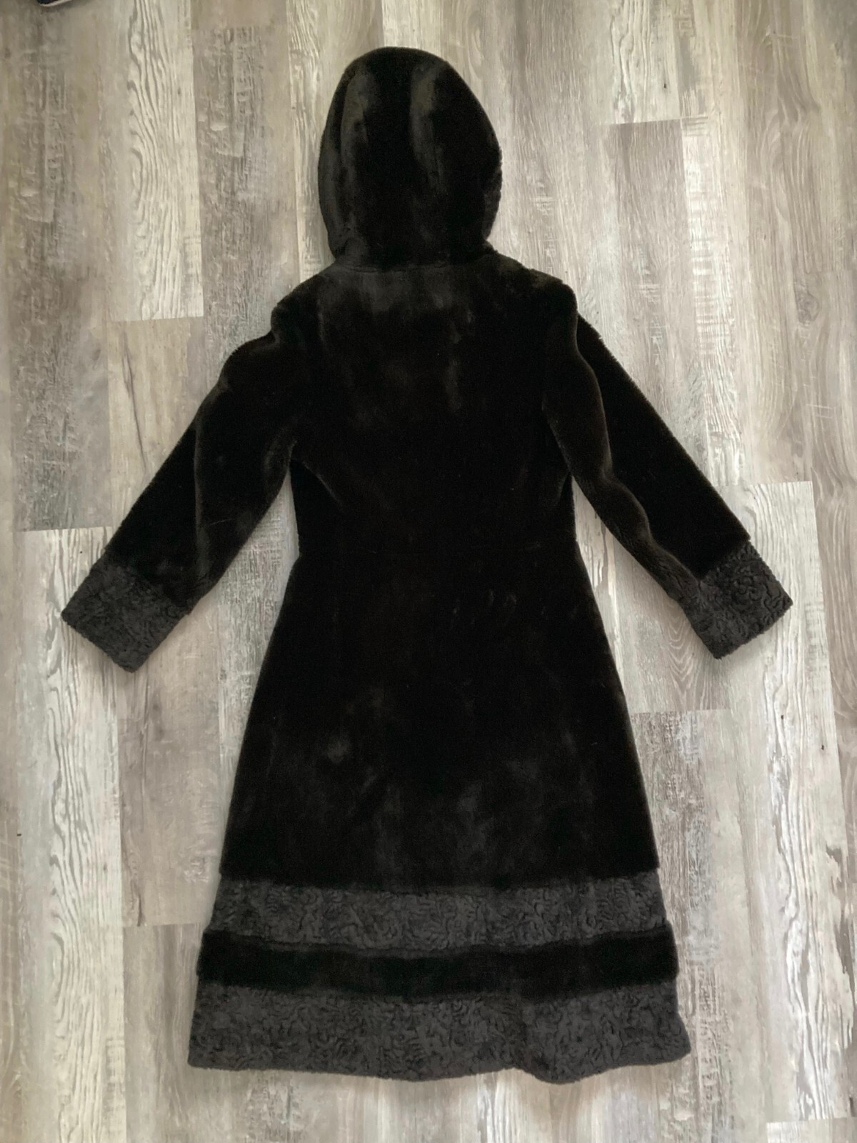 Vintage Borgana by Fairmoor Brown Hooded Faux-Fur Braided Women’s Coat Sz Small