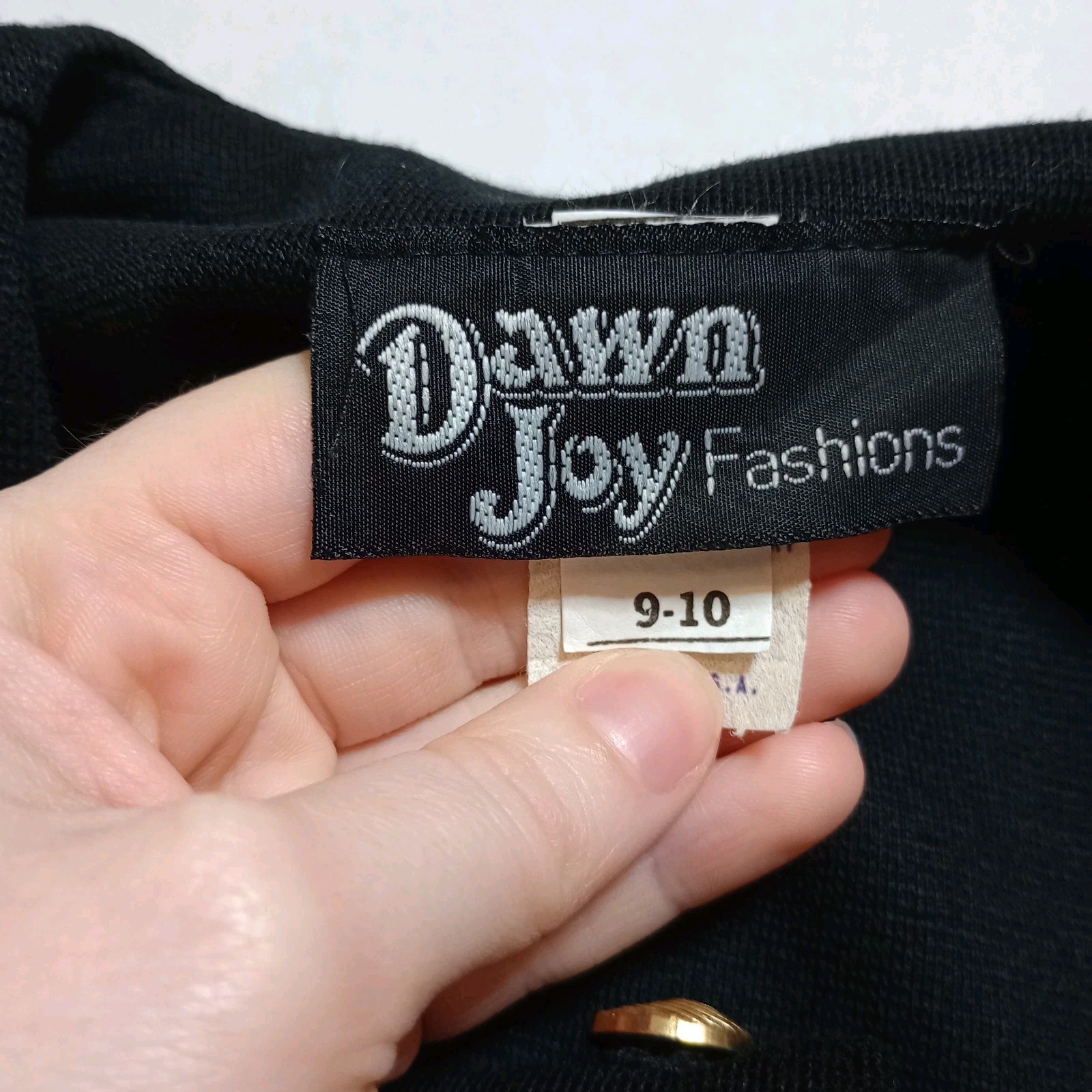 Vtg Black Knit Button Up Dress Size 10 Dawn Joy 1970s 1940s Femme Fatale NWT