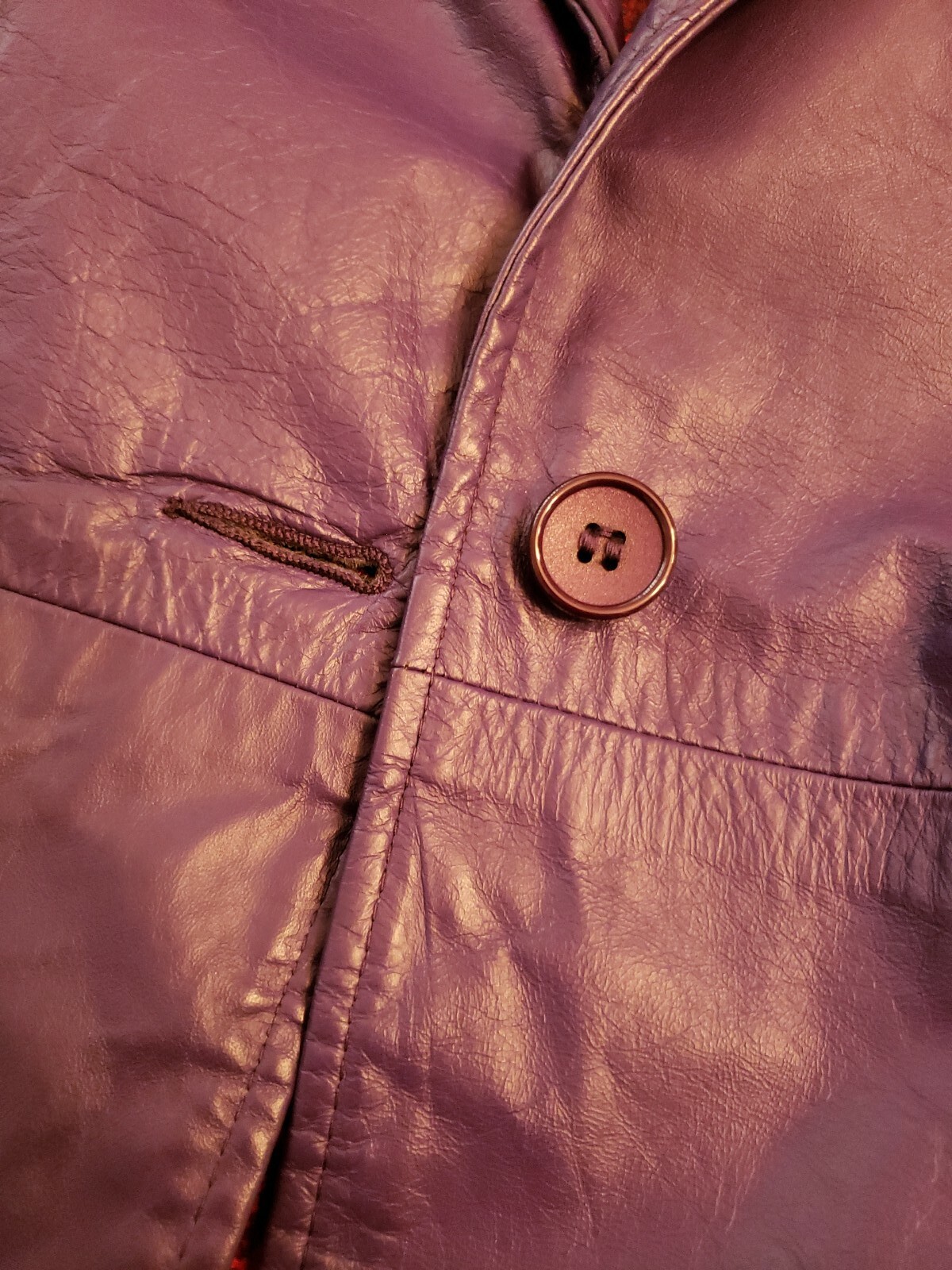 VTG 80s Northside Fashions Purple Leather Jacket Blazer Oversized Retro Womens L