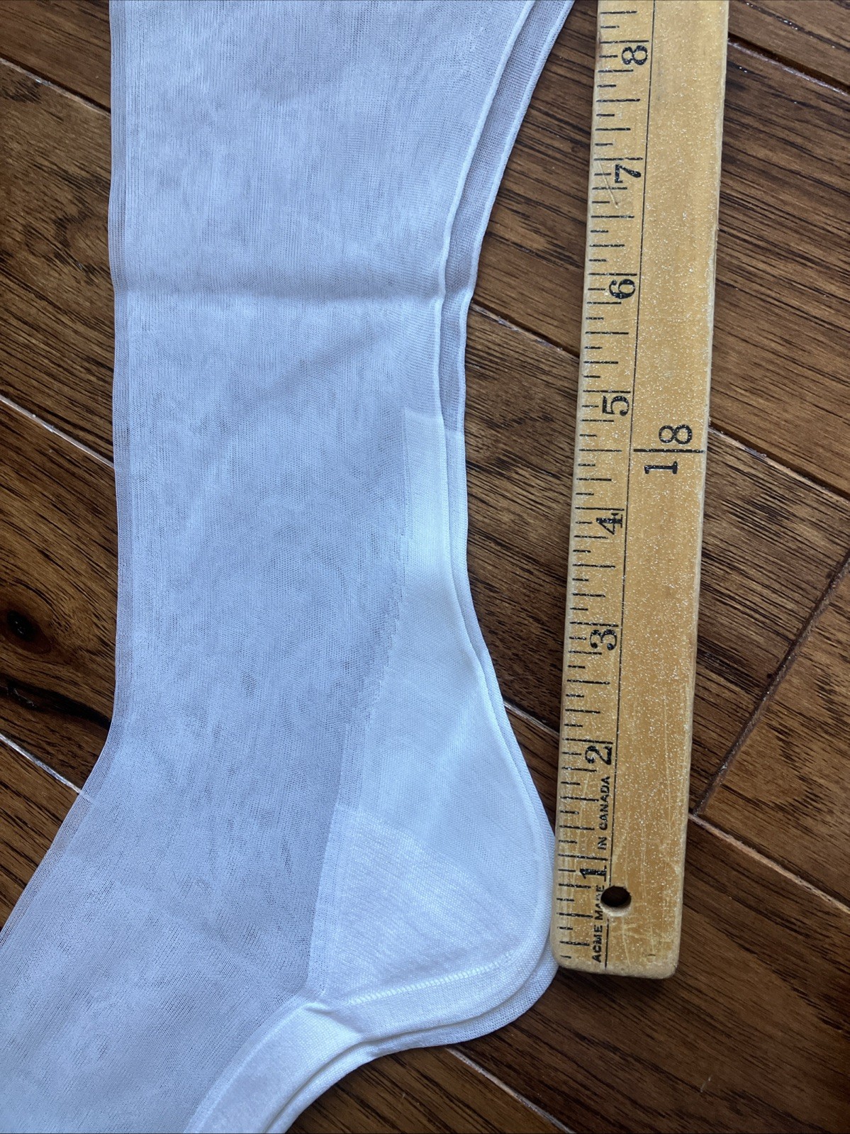 Vintage Nurses White Sheer Nylon Stockings Seamed Mercerized Cotton Foot NEW