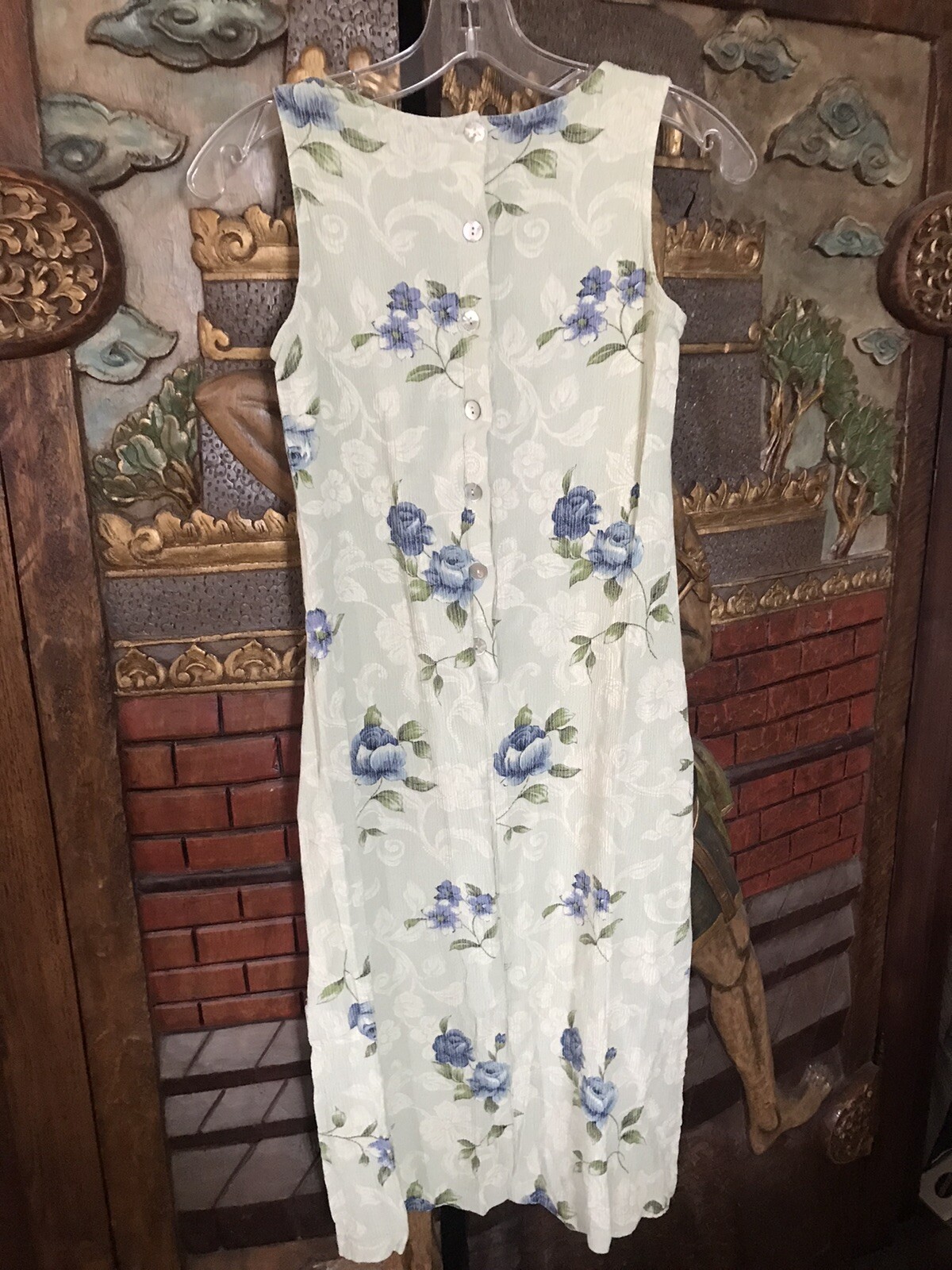 vtg 90s dressing clio shell button floral sheath dress