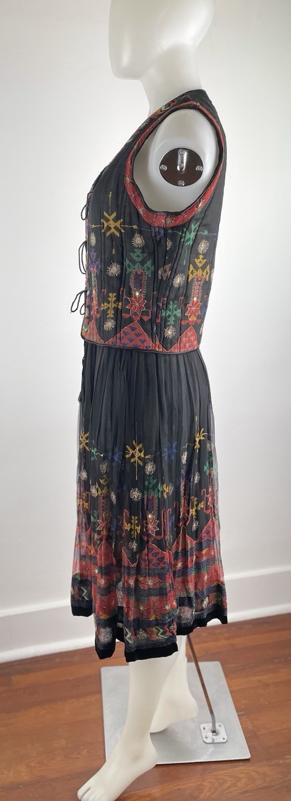 VTG 70s 80s Skirt Set Gauze Hippy Boho Festival SZ M Rayon (DAMAGED AS IS