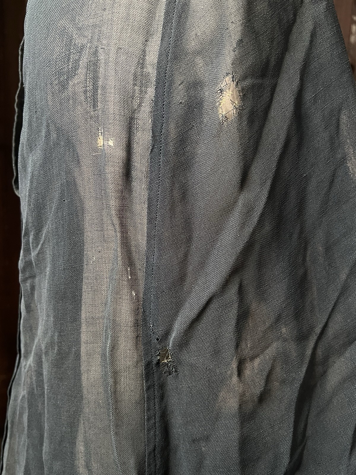 Antique As is Mesh Skirt Net Sheer Heavy Button Slip Long Pleat Cutter Petticoat