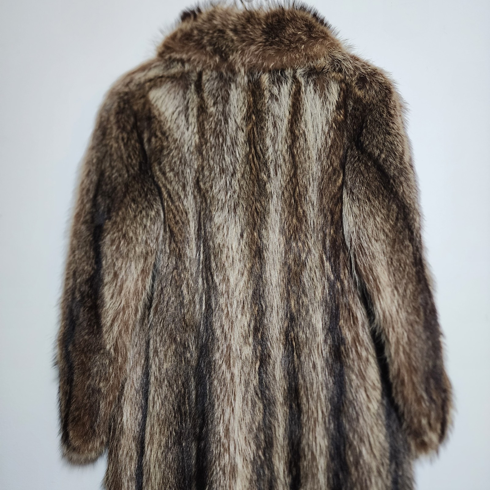 Vintage Revillon Frères Saks Fifth Mob Wife Raccoon Fur Coat Full Length Luxury