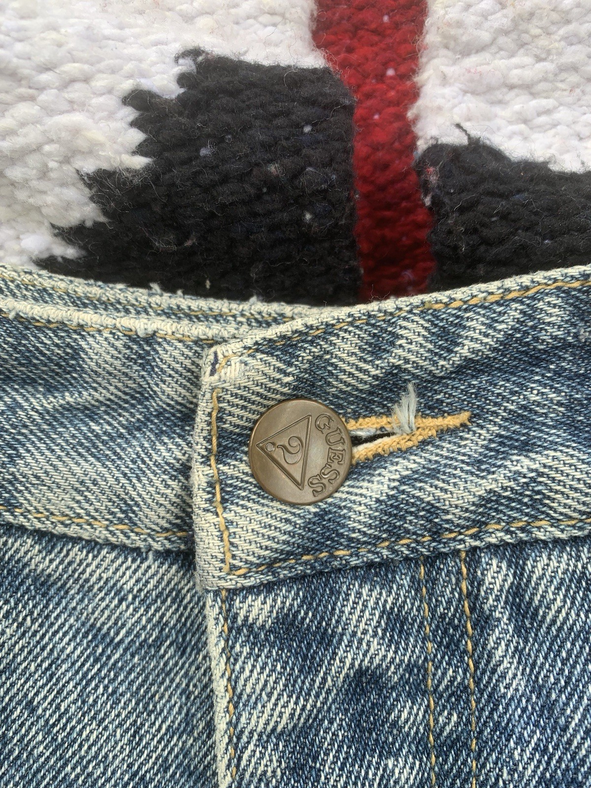 Vtg GUESS By Georges Marciano High Waist Ankle ZipLight Wash Denim Jeans Size 29