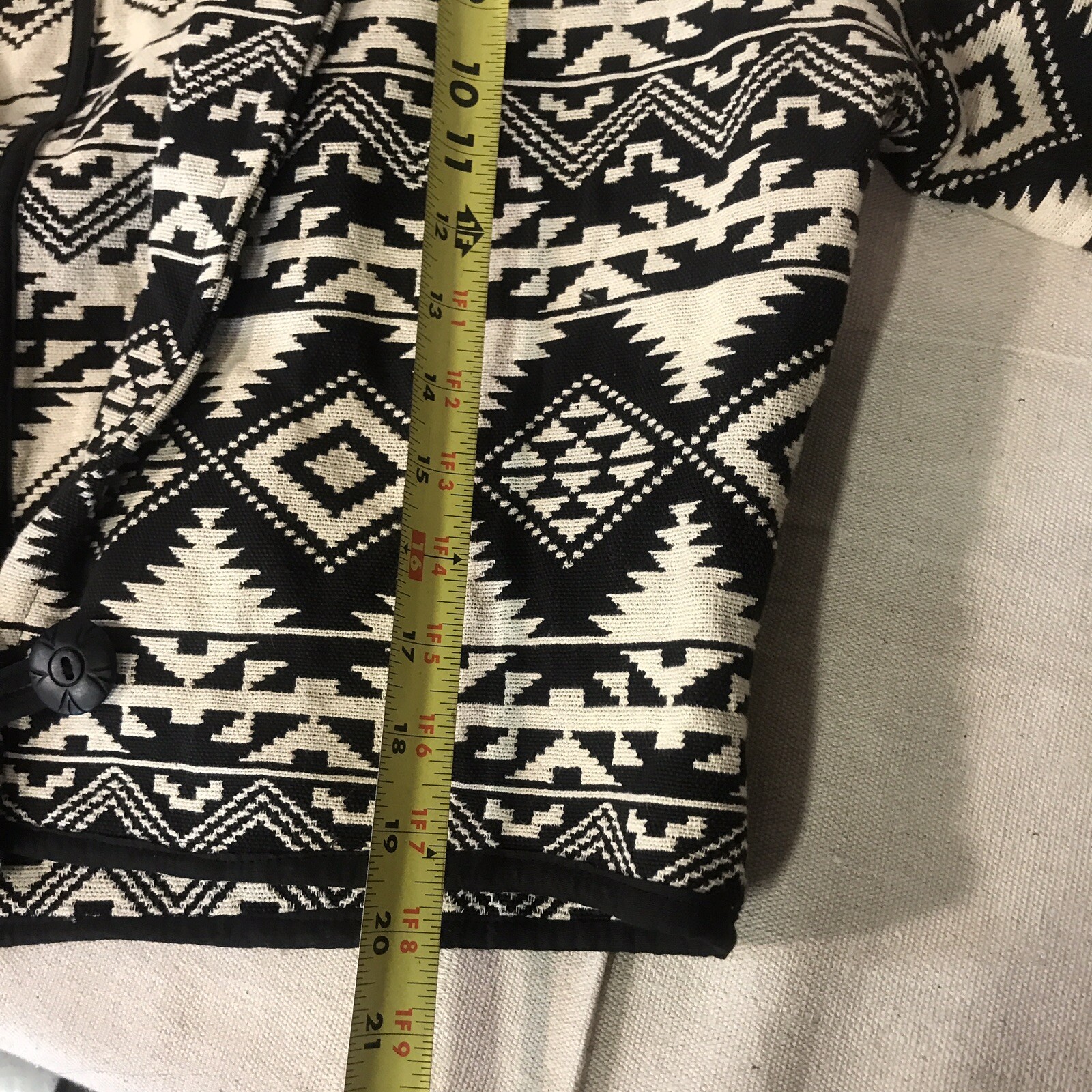 Flashback Vintage Aztec Blazer Jacket Western Cropped Cotton Tapestry Size L