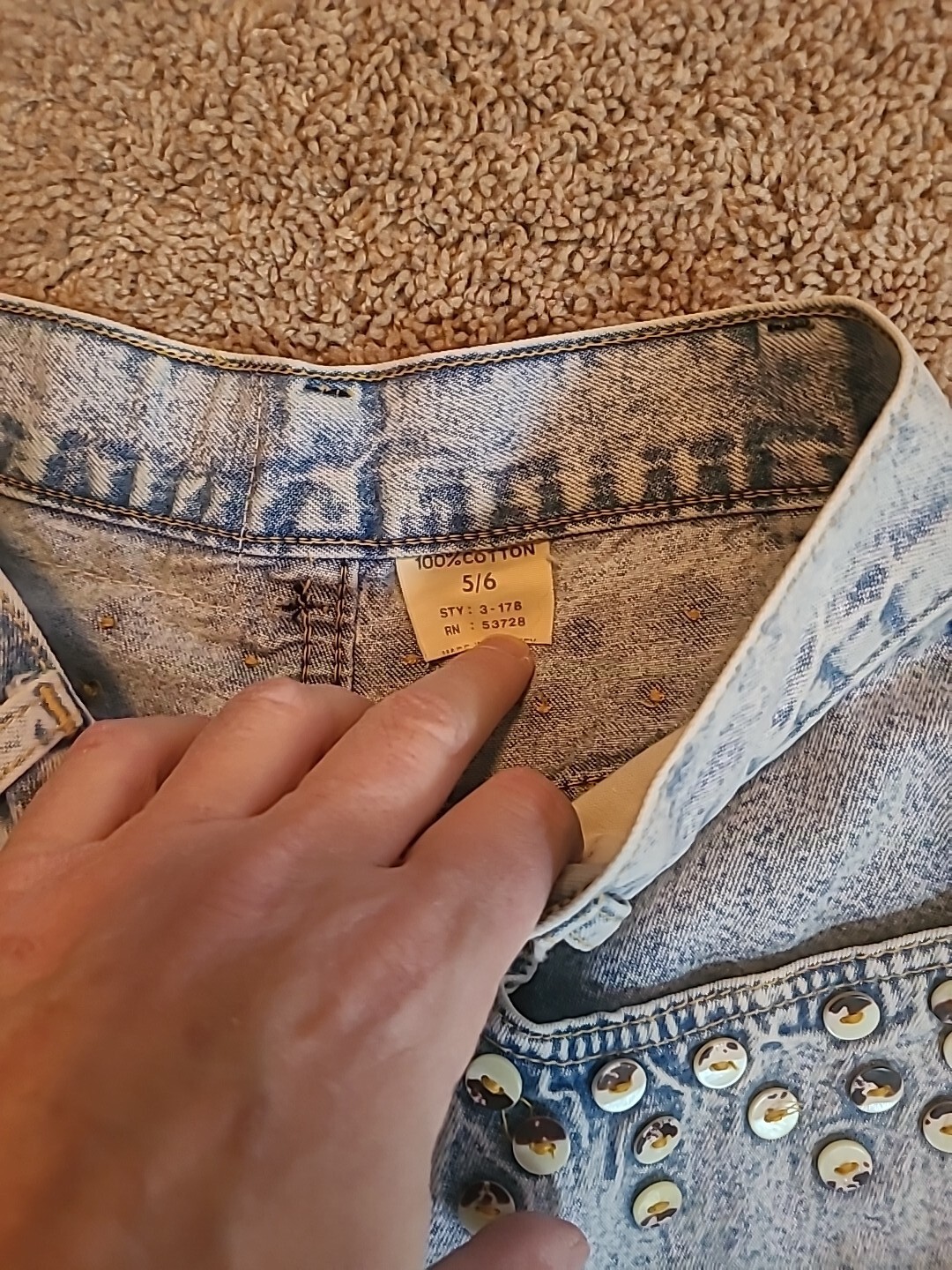 Vintage 1980’s Joujou Blue Jeans ~ Acid Wash Hippy Style ~ Size 5/6