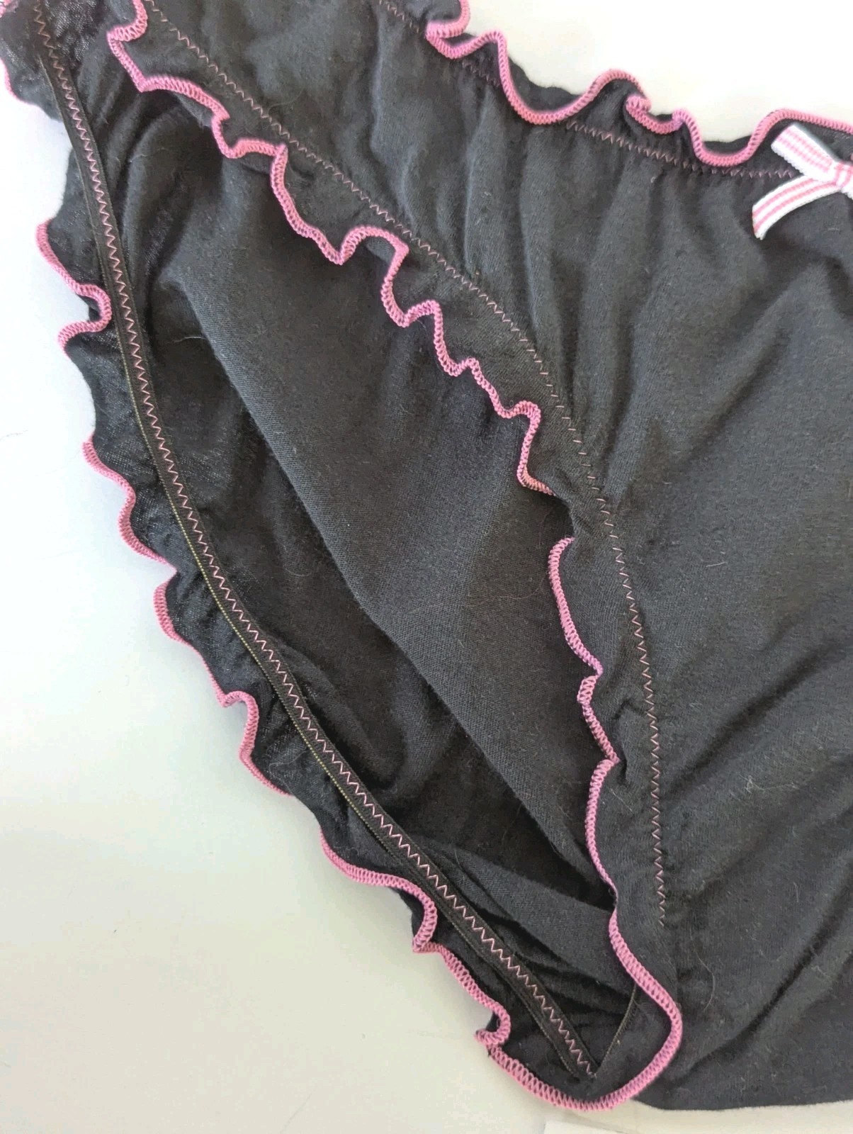 Vintage Victoria Secret Love Pink Hipster Panty Black Extra Low Rise Dog NWT