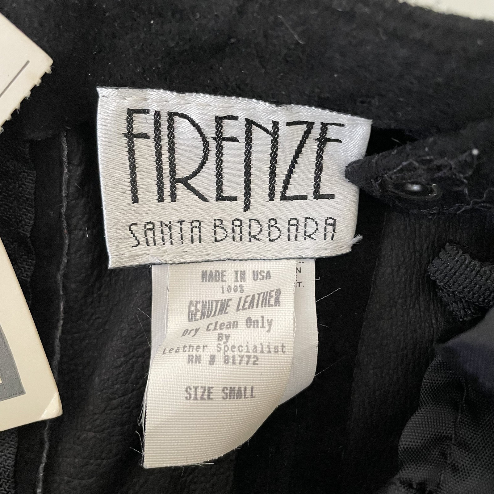 NWT VTG 90’s Firenze Santa Barbara Black Suede Leather Studded Mini Dress Size S