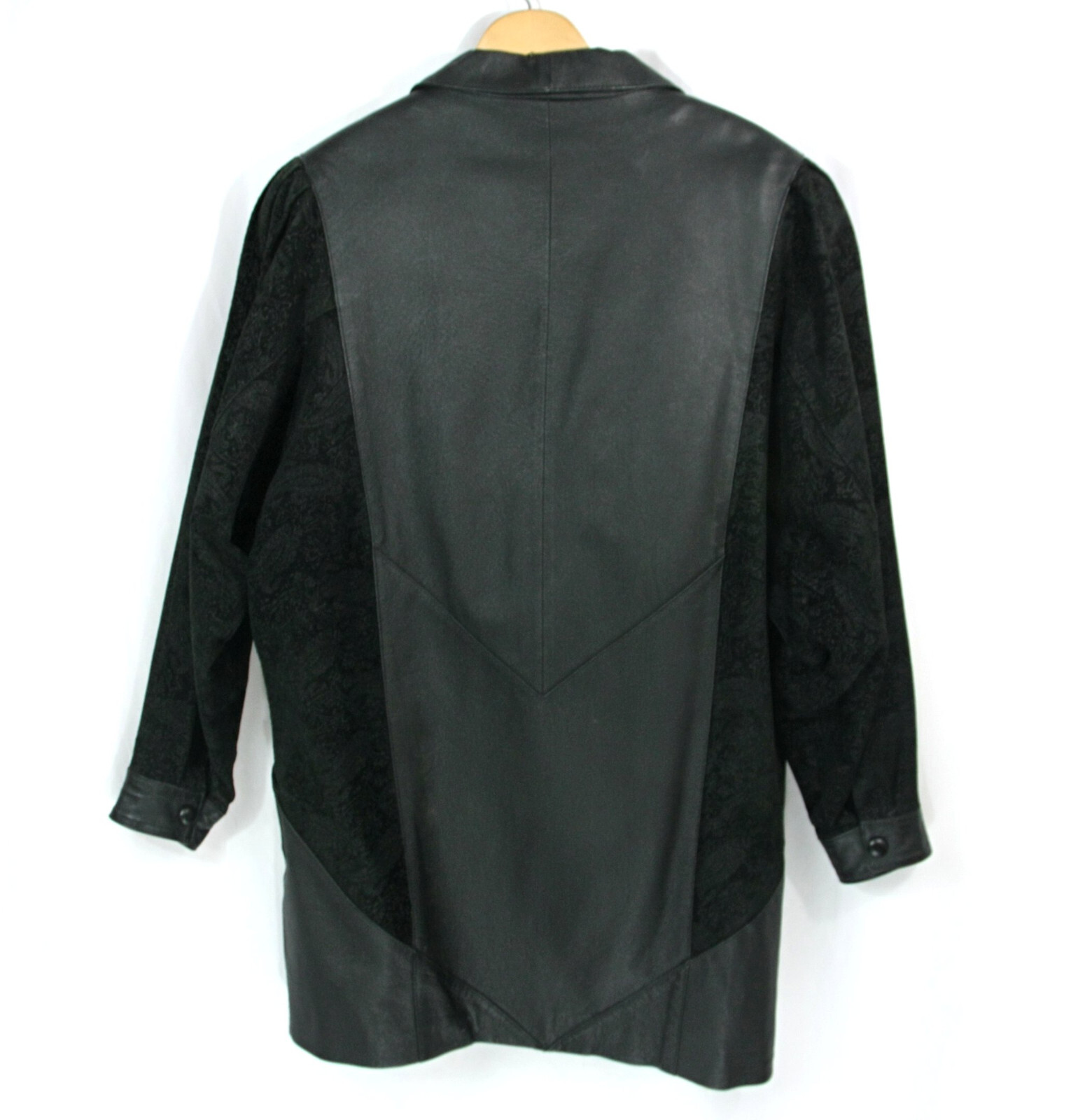 Vintage Wilsons Leather Paisley Dolman Sleeve Thinsulate Overcoat Coat Black M