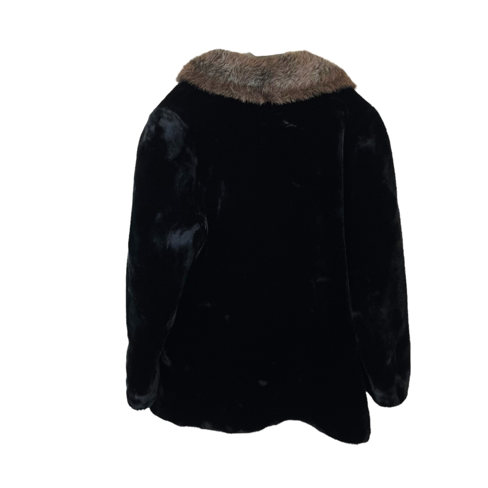 Faux Fur Jacket Coat Women L XL Vintage Hillmoor NY Mob Wife Union Made in USA
