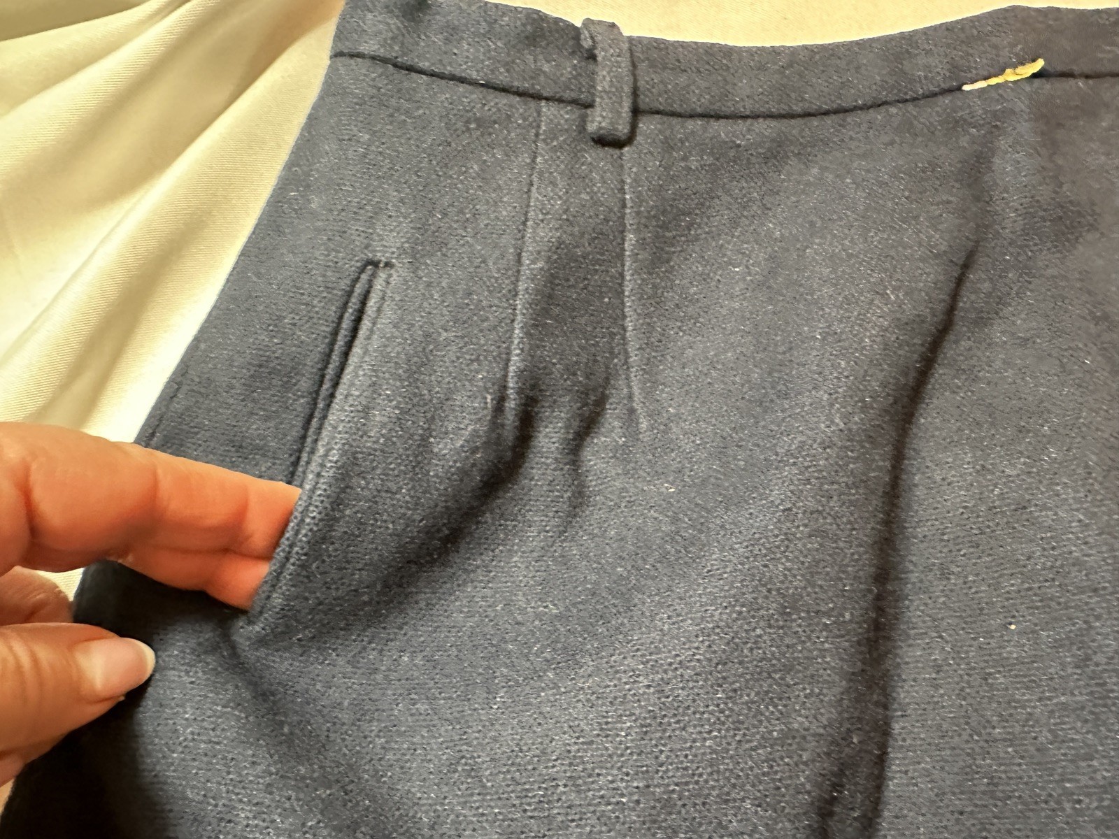 Vtg 70s Brentshire Skirt Dark Blue Straight Back Zipper Montgomery Ward Classic