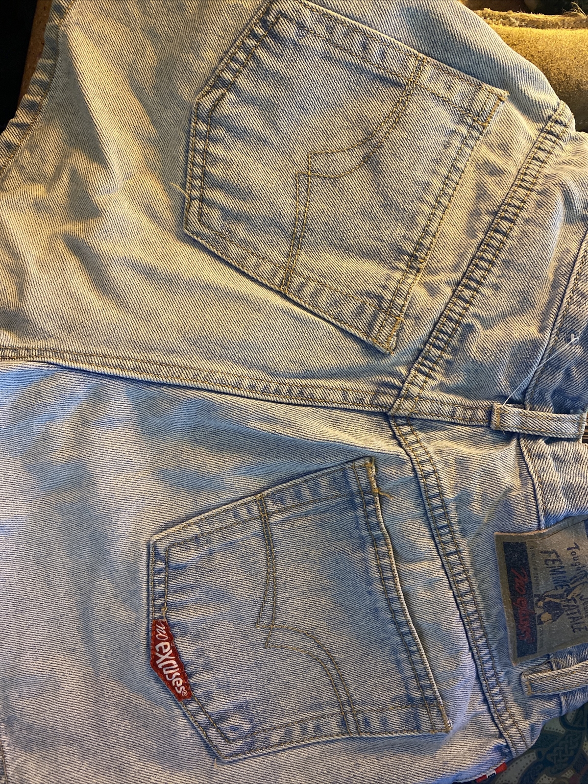 Vintage 90’s No Excuses High Rise Denim Shorts 7/8 buttonfly Blue Jeans