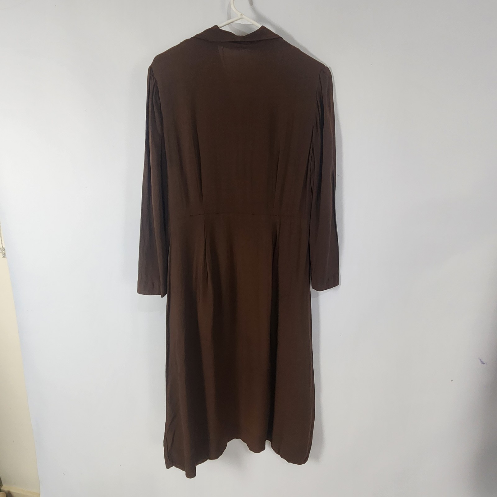 Original 40s Brown Dress M Hollywood Glamour WWII Pinup Land Girl Swing Dance