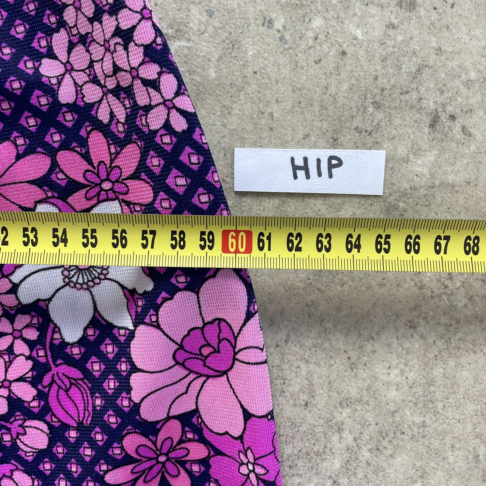 Vintage 60s Unworn size L Long Maxi Dress Pink Floral Fit and Flare