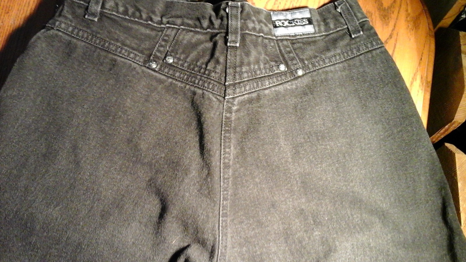 VTG 80’s ROCKIES BLACK JEANS WESTERN COWGIRL RODEO NFR SIZE 15 XL HIGH RISE