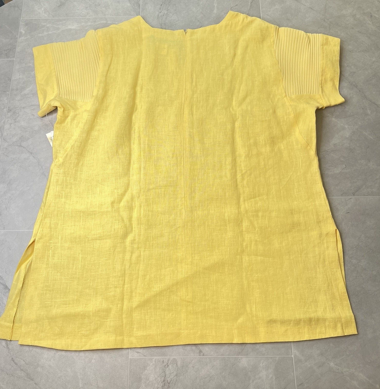 Harve Bernard by Benard Women’s Top Blouse Size 20W linen Back Zip Yellow New
