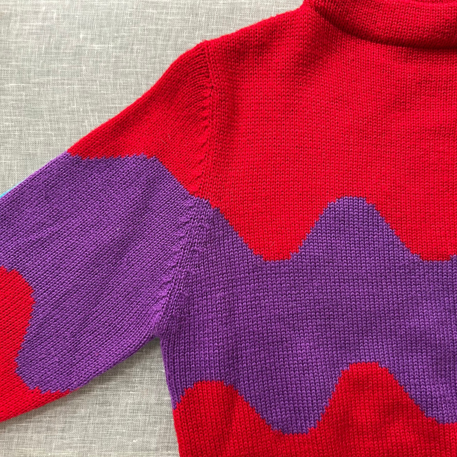 Vintage 80s 90s OBERMEYER Womens L Sweater Ski Snowboard Charlie Brown Ripple