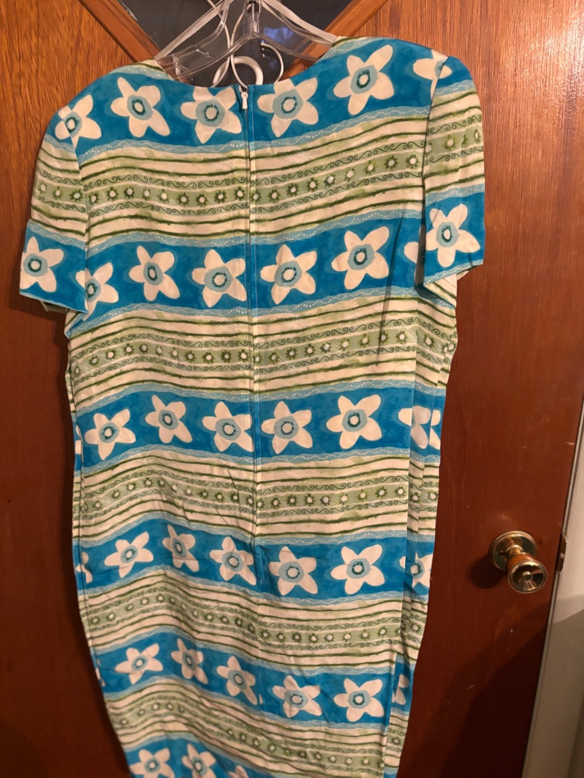 Vintage Retro Maggy London By Kenneth Nolan 100% Silk Boho Mod Floral Dress Sz 4