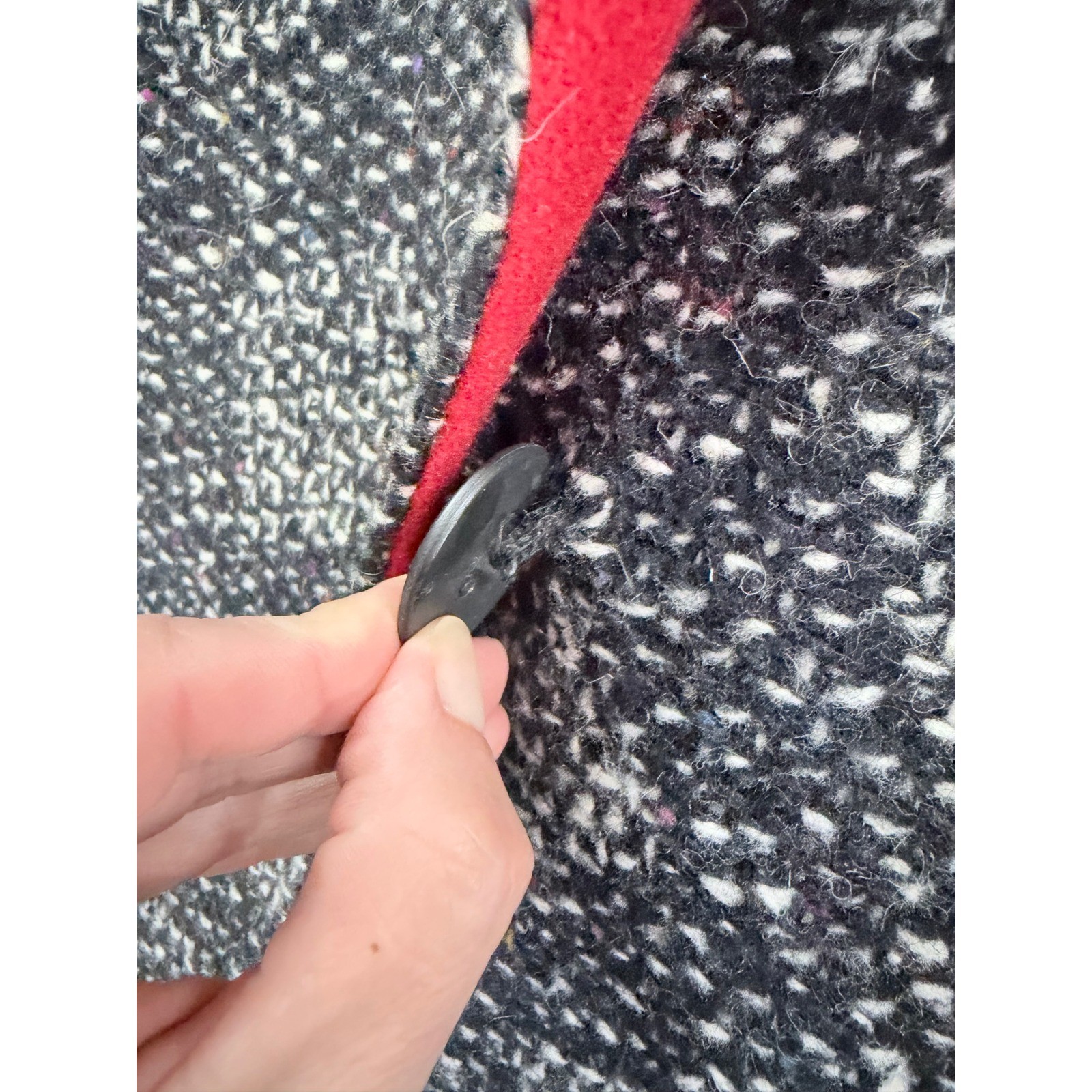Outer Scene Ltd Wool Tweed Blazer Women 11/12 Pink Black Excellent Vintage Coat
