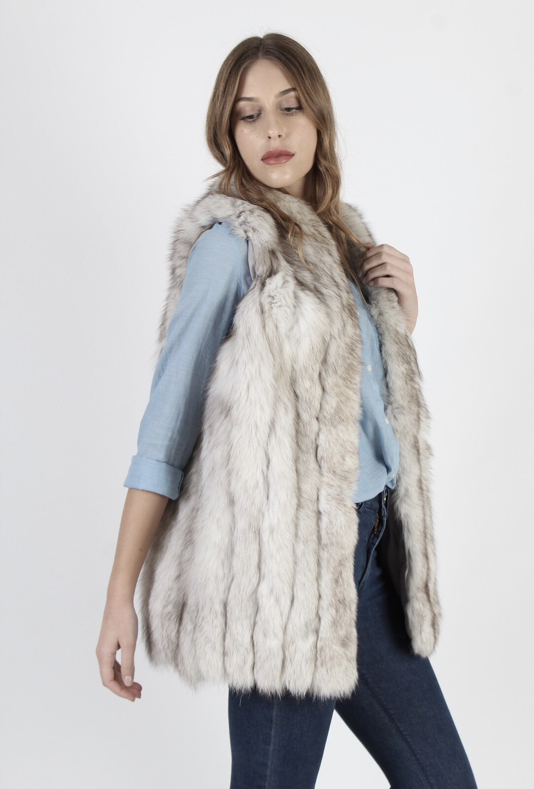 Vintage 80s Saga Fox Fur Vest