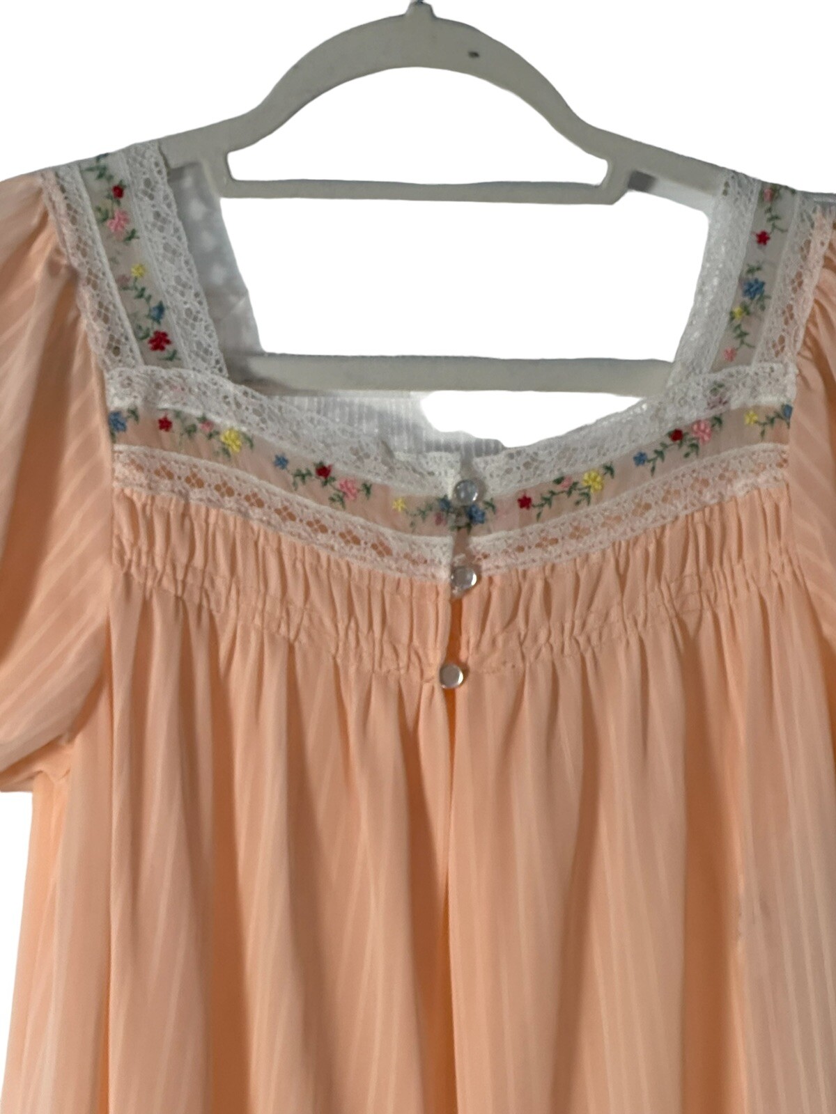 Movie Star 1960’s Vintage 3 Button Chiffon Peignoir Robe Nightgown Womens Med