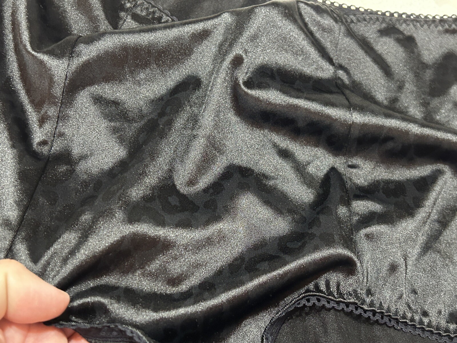 Vtg MARILYN MONROE 7159-49 Second Skin Satin 2X Black Leopard Panties #219
