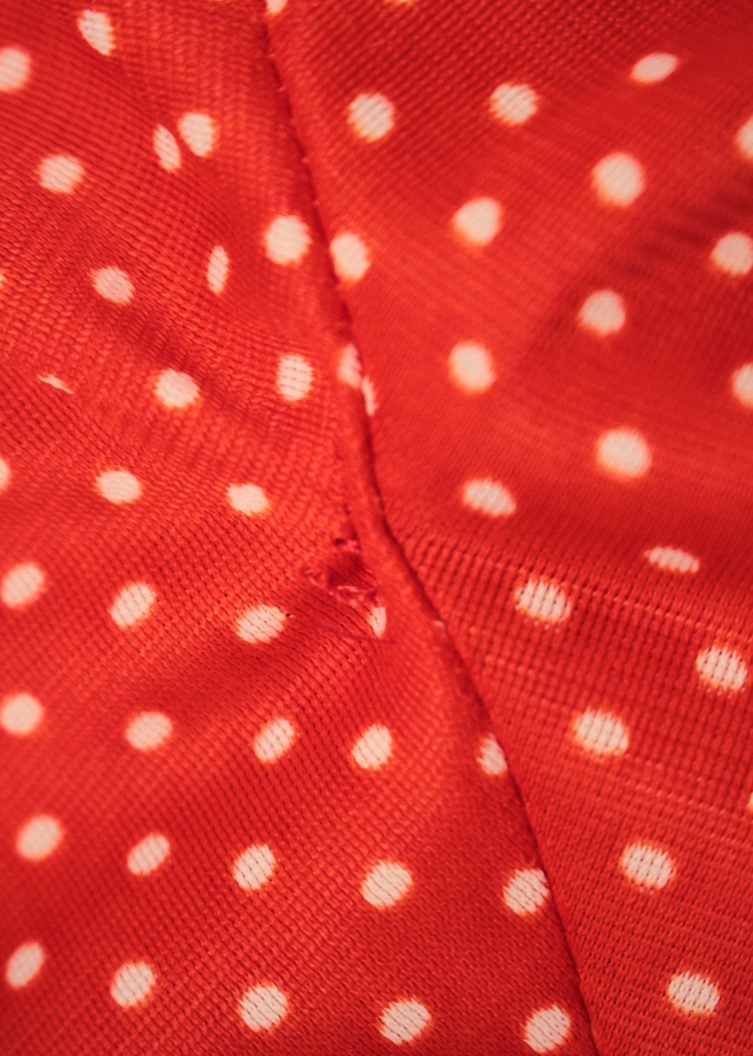 VTG Women’s 70s White & Red Polka Dot Wide Leg / Palazzo Jumpsuit XS 1970s PBJ