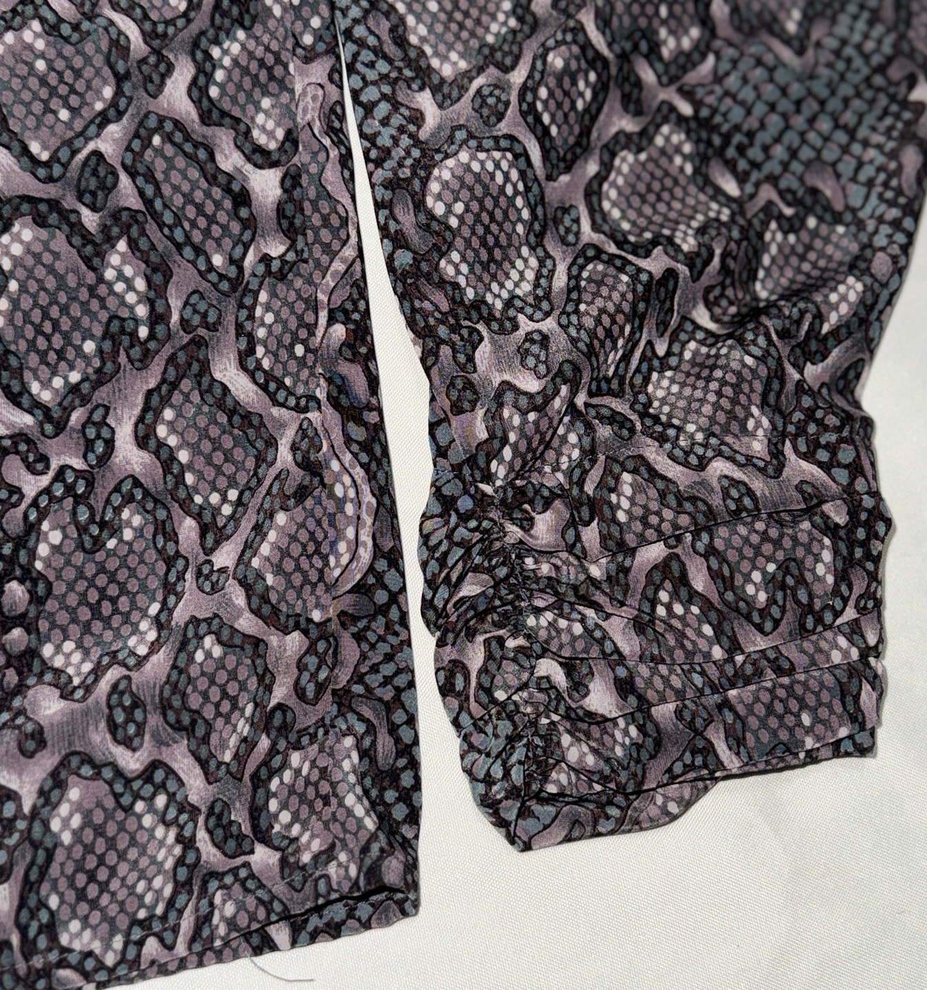 VTG Regina Porter Snake Print Blouse Women’s Sz 14 80s Secretary Career Shirt HK
