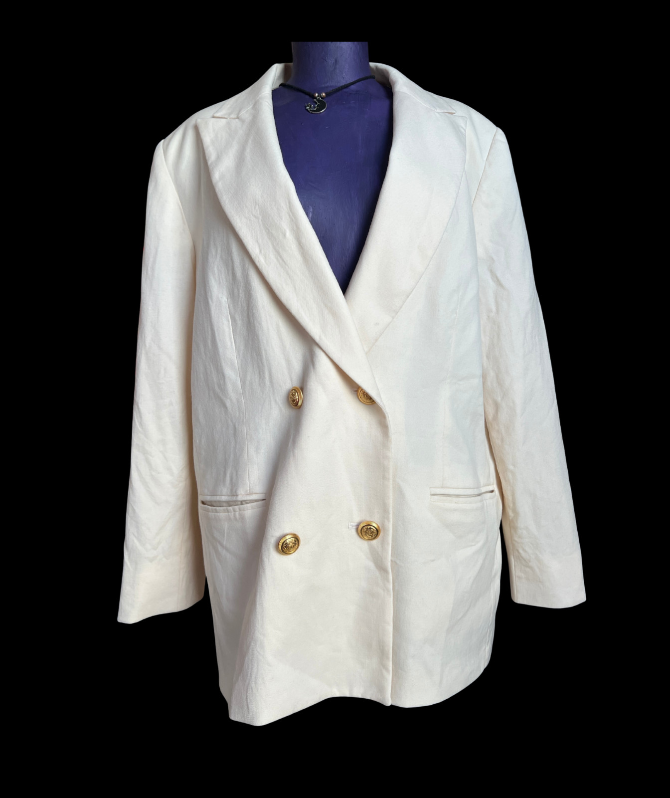 1980s Ivory White Wool Pendleton Double-Breasted Blazer 16b Old Money Preppy